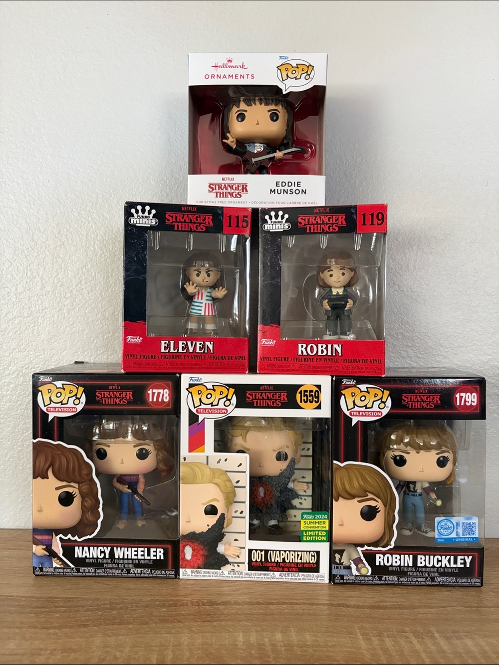 Stranger Things Funko Pop! Bobblehead Minis Bundle - Eddie, Eleven, Robin, Nancy